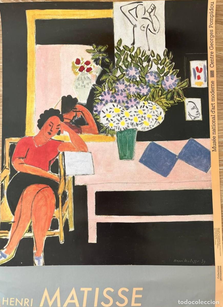 Coleccionismo de carteles: Cartel original Henri Matisse &ndash; Liseuse sur fond noir &ndash; Centre Pompidou, 1988