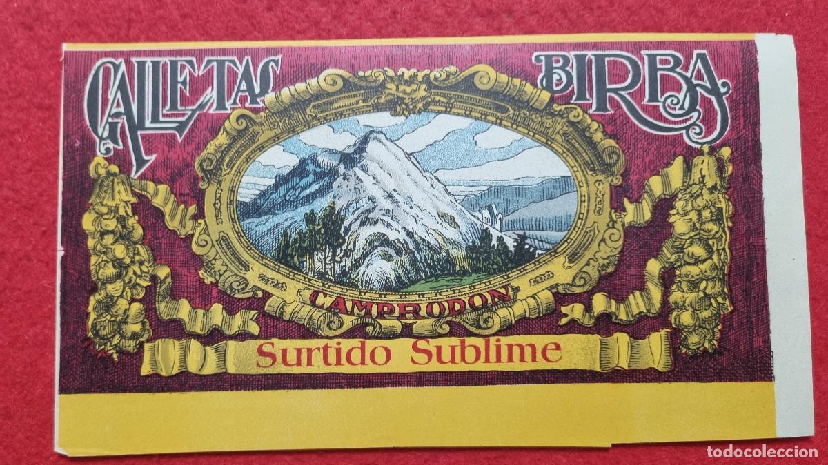 Colecionismo de cartazes: CARTEL ETIQUETA PUBLICIDAD GALLETAS BIRBA CAMPRODON GIRONA SURTIDO SUBLIME ORIGINAL KV1
