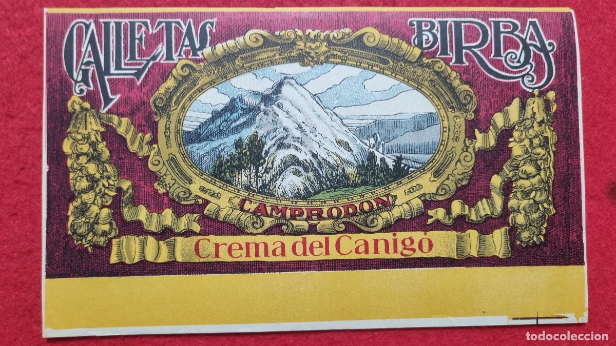 Colecionismo de cartazes: CARTEL ETIQUETA PUBLICIDAD GALLETAS BIRBA CAMPRODON GIRONA CREMA DEL CANIGO ORIGINAL KV1