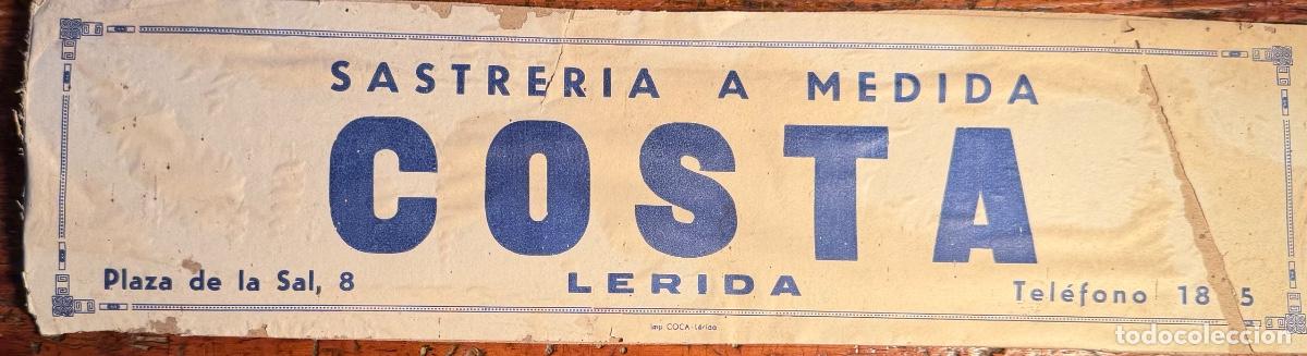 Coleccionismo de carteles: CARTEL CARTON SASTRETIA A MEDIDA COSTA, LERIDA
