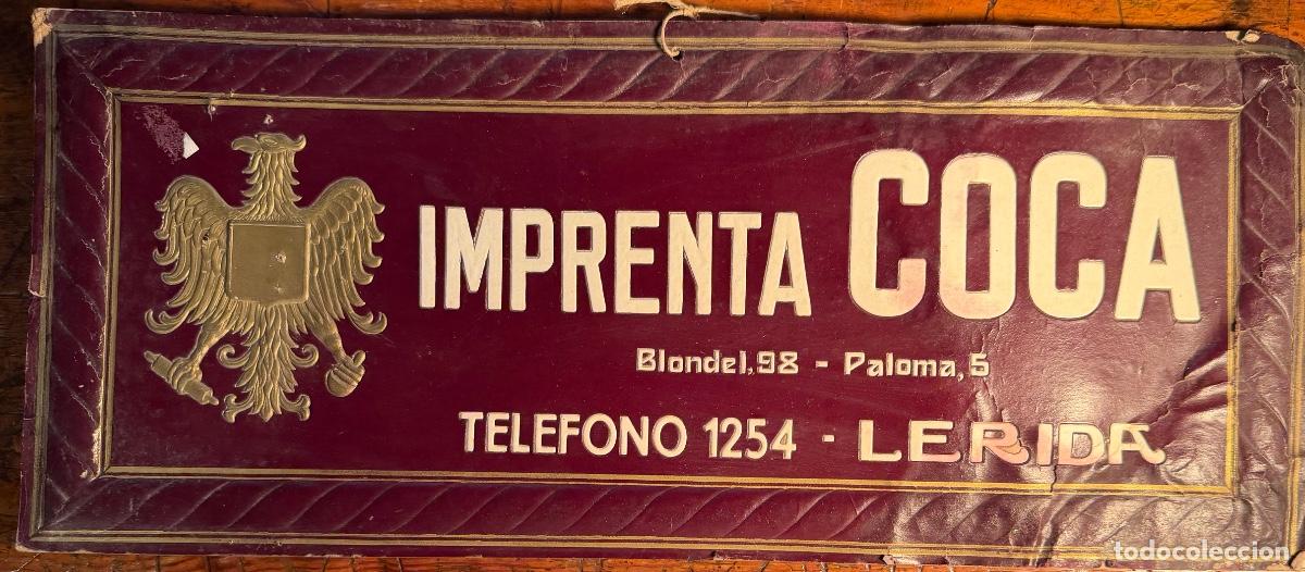 Coleccionismo de carteles: CARTEL CARTON TROQUELADO IMPRENTA COCA LERIDA