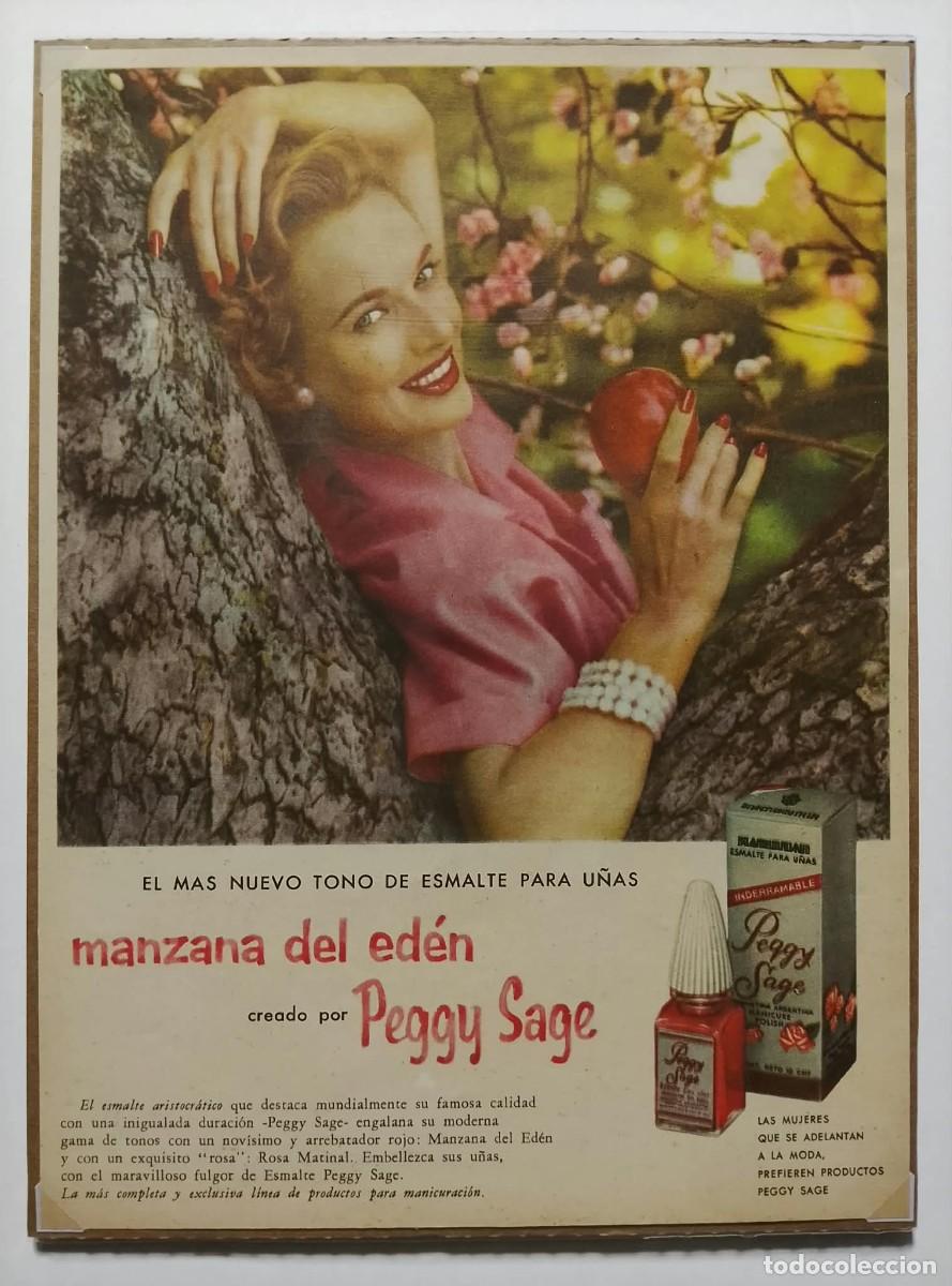 Coleccionismo de carteles: PEGGY SAGE, ESMALTE DE U&Ntilde;AS - PUBLICIDAD ORIGINAL - PARA TI (ARGENTINA) - 20,5 x 28 cm