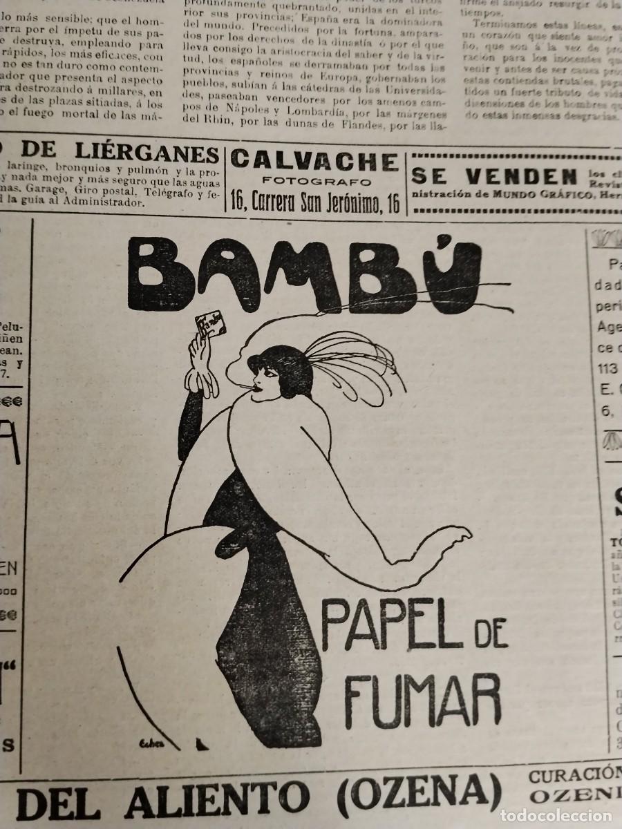 Coleccionismo de carteles: PAPEL DE FUMARVP BAMBU HOJA REVISTA A&Ntilde;O 1914