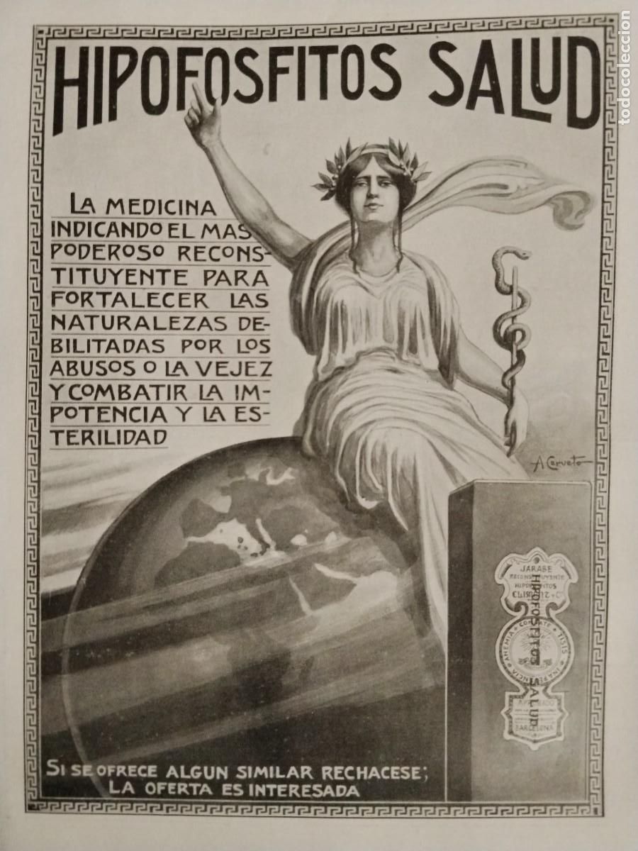 Coleccionismo de carteles: HPOFOSFITOS SALUD JARABE RECONSTITUYENTE CLIMENT BARCELONA HOJA REVISTA A&Ntilde;O 1914