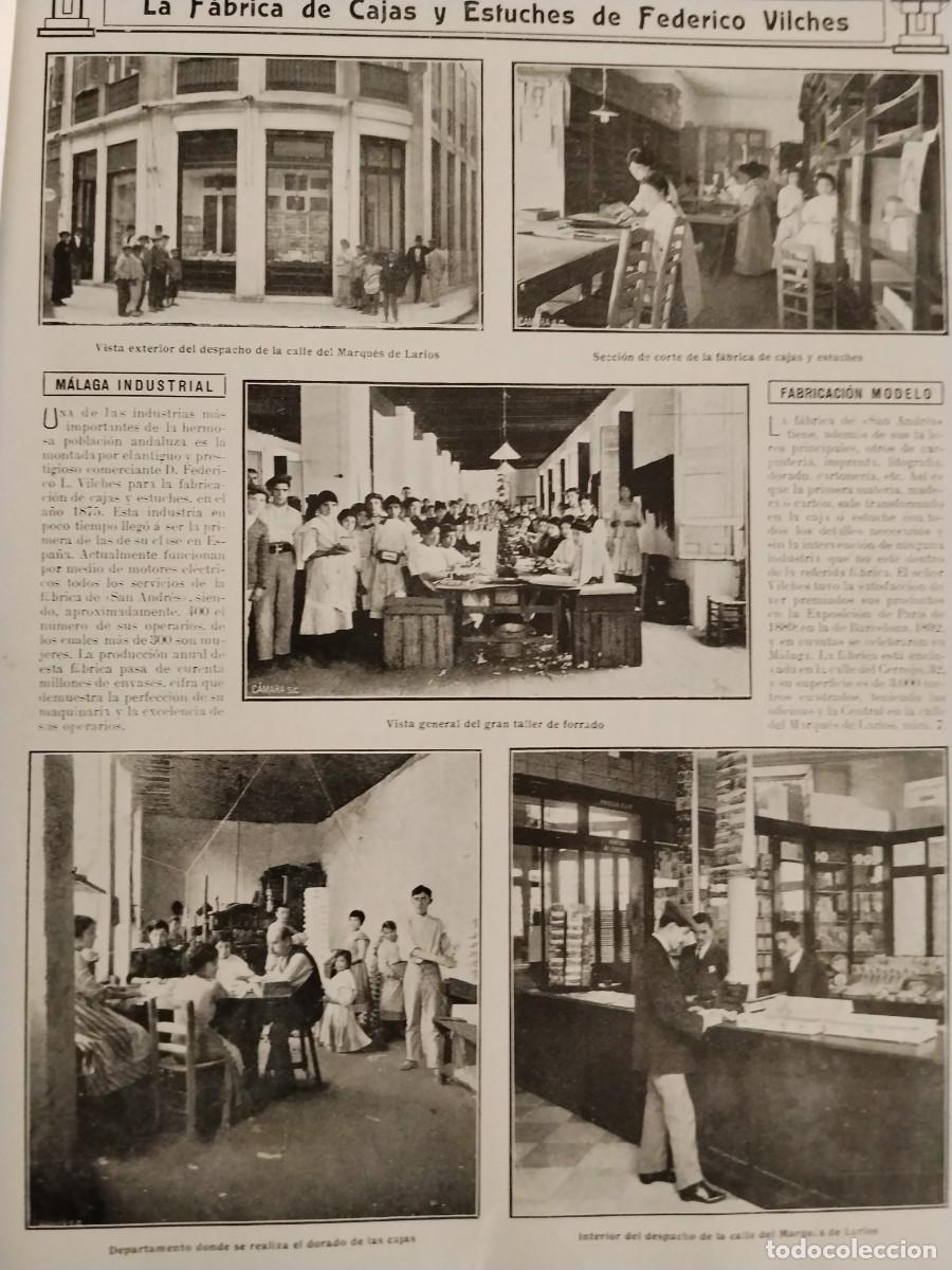 Coleccionismo de carteles: LA FABRICA DE CAJAS Y ESTUCHES DE FEDERICO VILCHES MALAGA SAN ANDRES HOJA A&Ntilde;O 1912