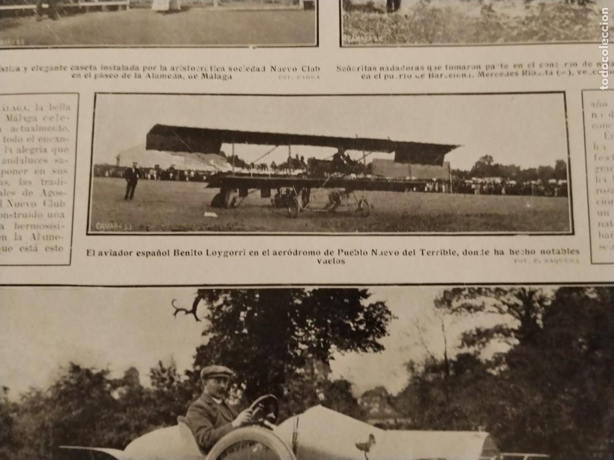 Coleccionismo de carteles: AVIADOR BENITO LOYGORRI ACCIDENTE AVIACION CORONEL VIVES VUELO 4 VIENTOS TOLEDO REVISTA A&Ntilde;O 1912