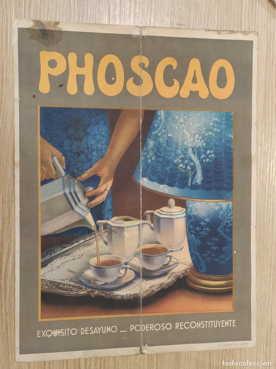 Coleccionismo de carteles: PHOSCAO EXQUISITO DESAYUNO PODEROSO RECONSTITUYENTE - CARTEL ANTIGUO ORIGINAL -VER FOTOS