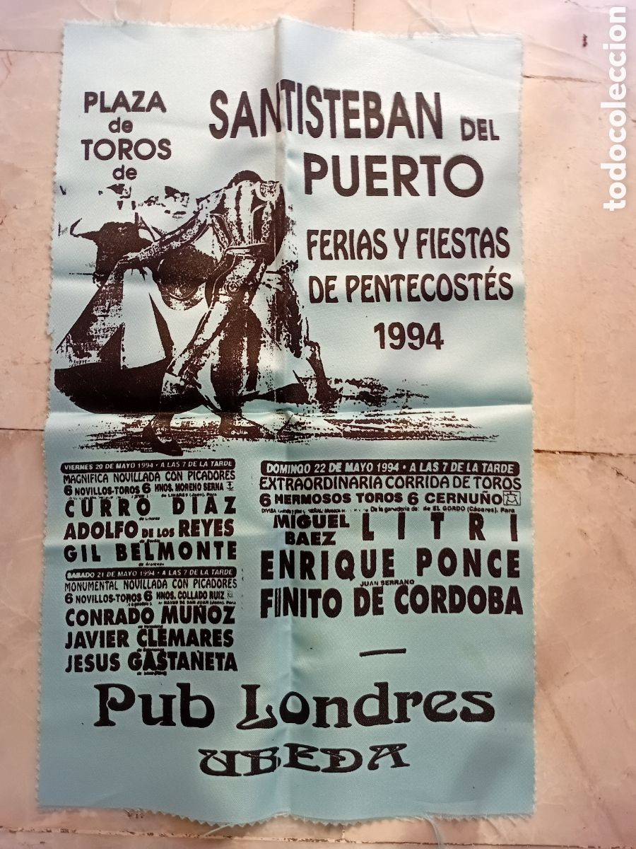 Coleccionismo de carteles: Cartel de toros de Santisteban del Puerto