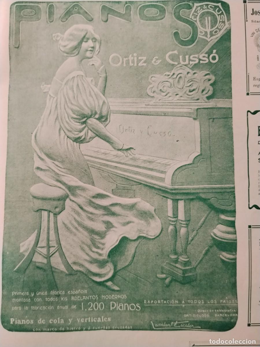 Coleccionismo de carteles: FABRICA PIANOS ORTIZ & CUSSO PIANOS DE COLA Y VERTICALES BARCELONA HOJA REVISTA A&Ntilde;O 1903