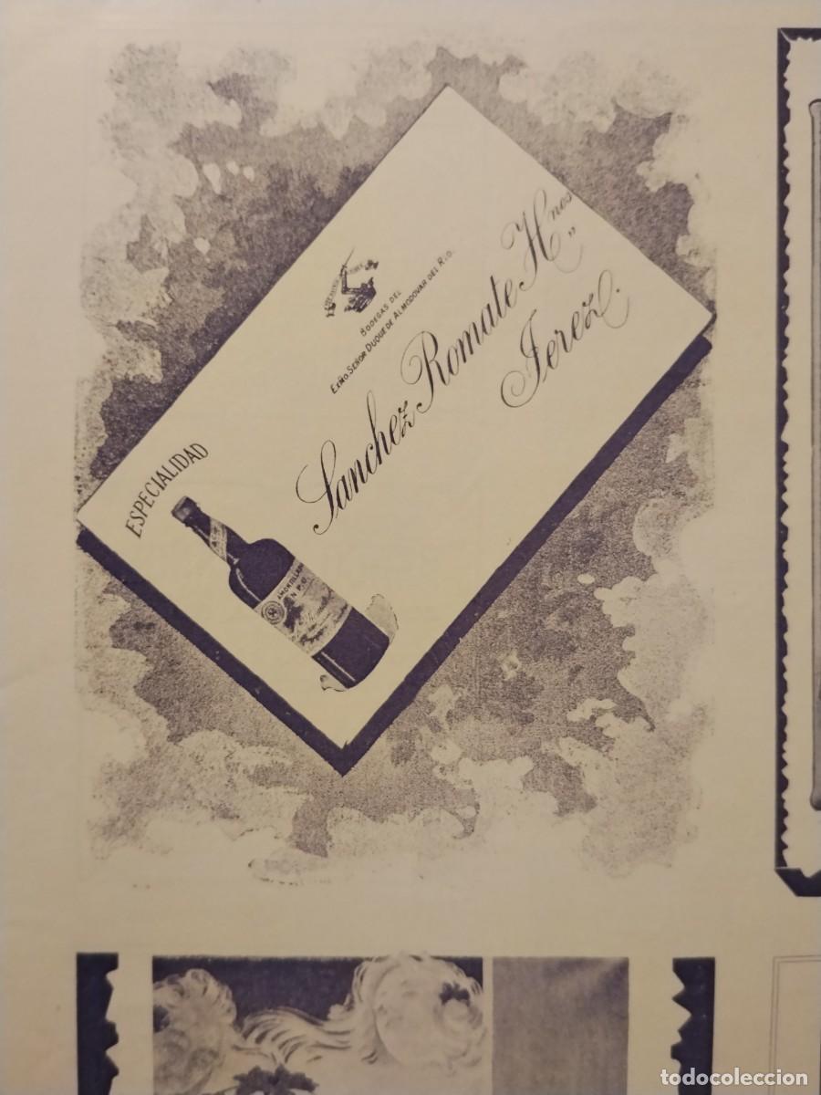 Coleccionismo de carteles: SANCHEZ ROMATE HERMANOS JEREZ BODEGAS DEL DUQUE DE ALMODOVAR DEL RIO HOJA REVISTA A&Ntilde;O 1903