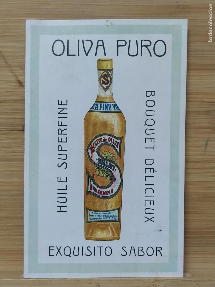 Coleccionismo de carteles: ACEITE DE OLIVA PURO SALAT - BARCELONA - PUBLICIDAD -VER FOTOS-(117.071)