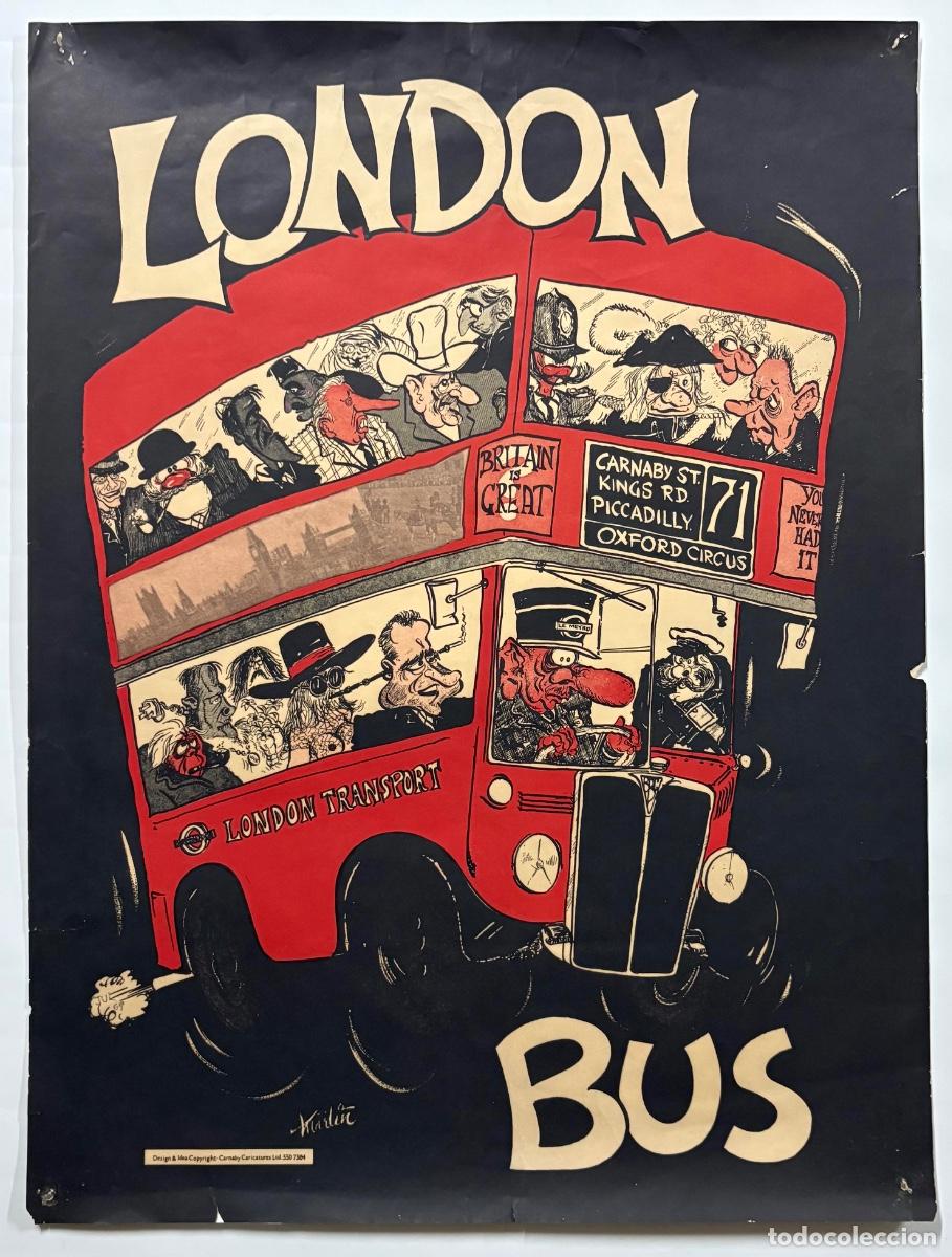 Coleccionismo de carteles: P&Oacute;STER VINTAGE LONDON BUS 1969