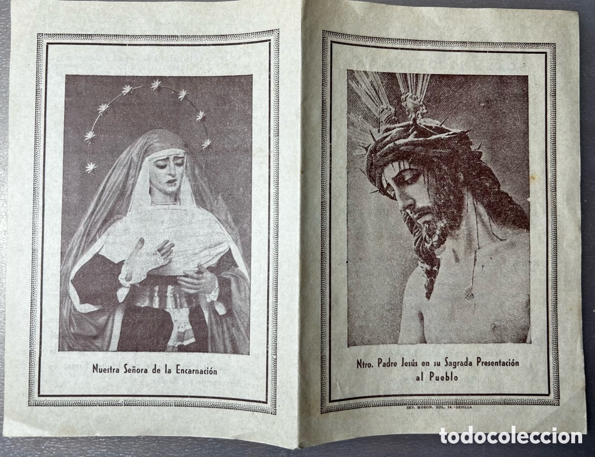 Coleccionismo de carteles: Semana Santa Sevilla convocatoria de cultos 1944Hermandad San Benito