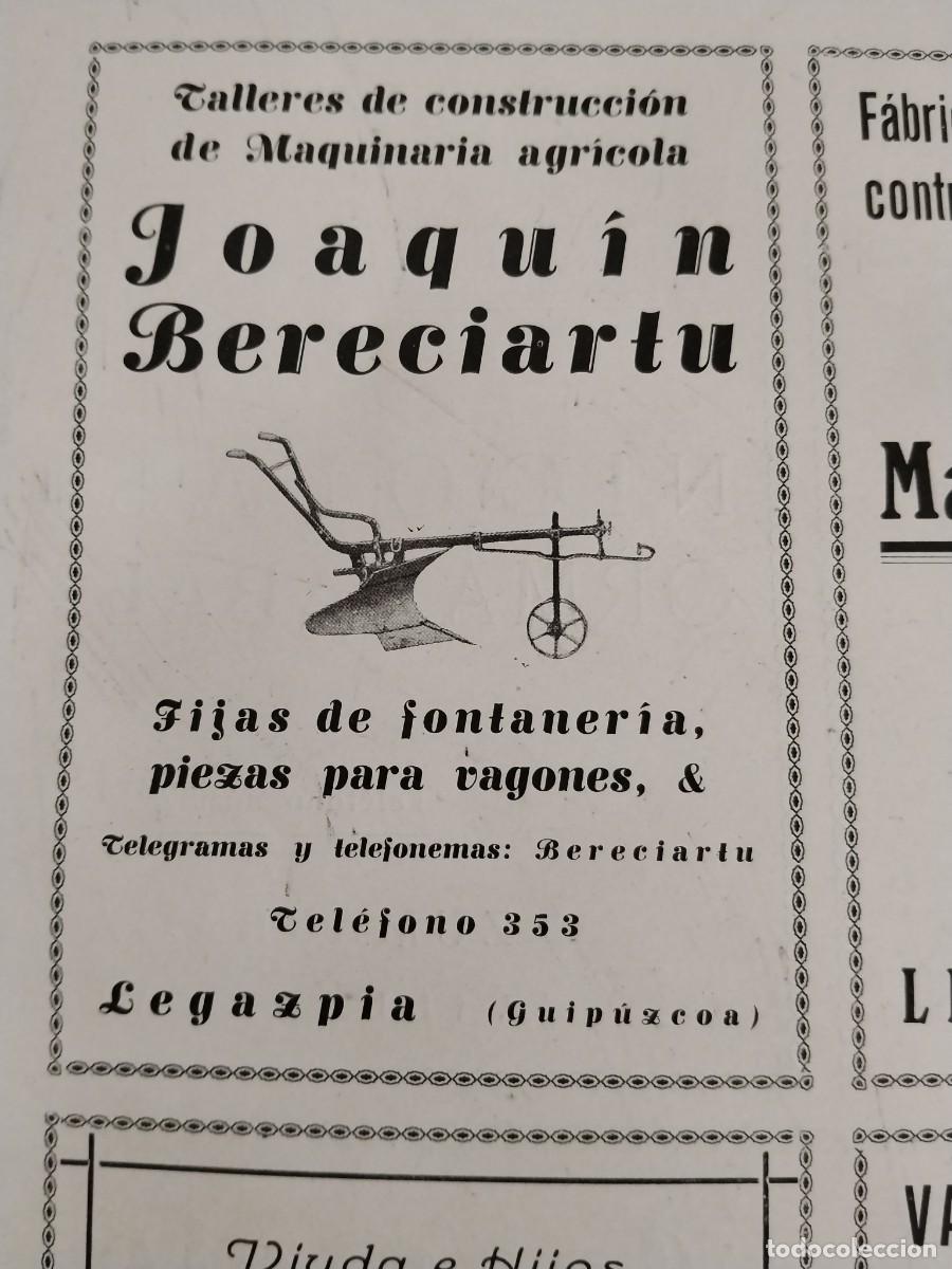 Coleccionismo de carteles: PATRICIO ECHEVARRIA LEGAZPIA FABRICA HERRAMIENTAS ACEROS HIERROS MARCA BELLOTA HOJA REVISTA A&Ntilde;O 1934