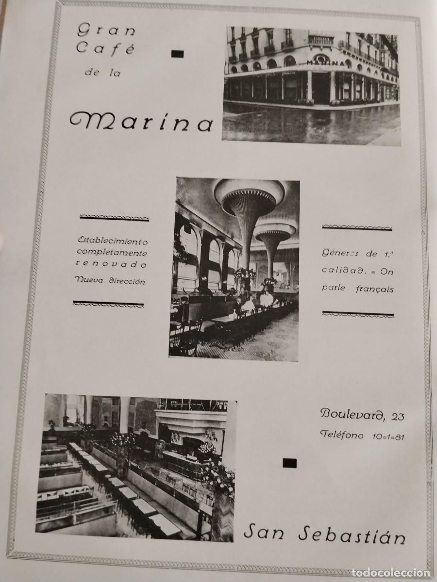 Coleccionismo de carteles: GRAN CAFE DE LA MARINA SAN SEBASTIAN HOJA REVISTA A&Ntilde;O 1934