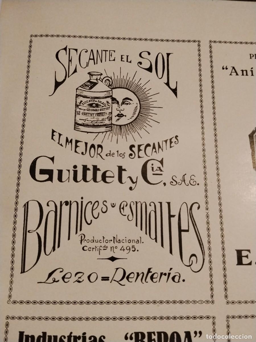 Coleccionismo de carteles: SECANTE EL SOL GUITTET Y COMPA&Ntilde;IA LEZO RENTERIA EL MEJOR DE LOS SECANTES HOJA REVISTA A&Ntilde;O 1934