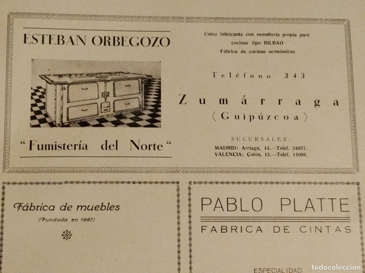 Coleccionismo de carteles: FUMISTERIA DEL NORTE ESTEBAN ORBEGOZO ZUMARRAGA ESMALTERIA PROPIA HOJA REVISTA A&Ntilde;O 1934