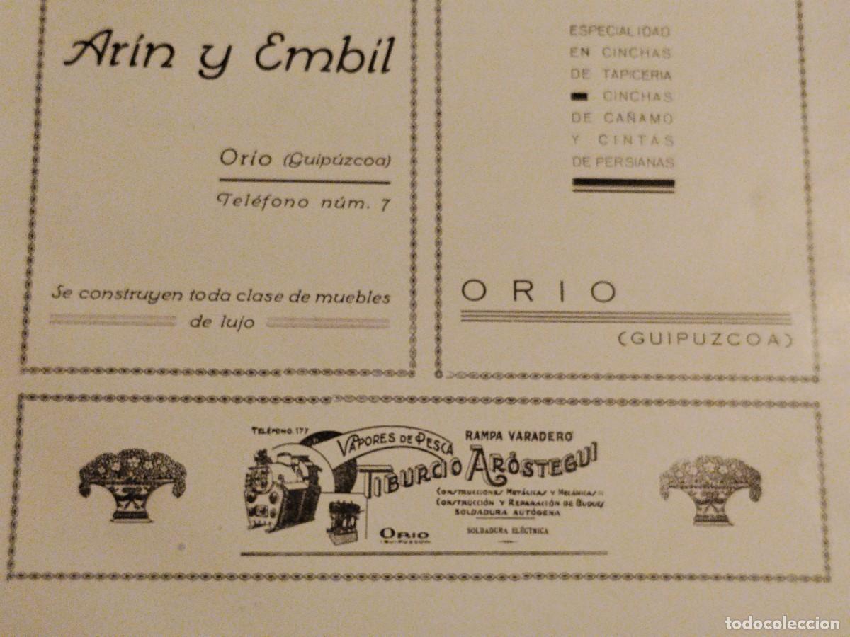Coleccionismo de carteles: VAPORES DE PESCA TIBURCIO AROSTEGUI RAMPA VARADERO ORIO GUIPUZCOA HOJA REVISTA A&Ntilde;O 1934