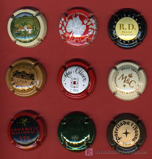 Coleccionismo de cava: LOTE DE 9 CHAPAS DE CAVA, CHAVA, ORIGINALES, DIFERENTES, L2