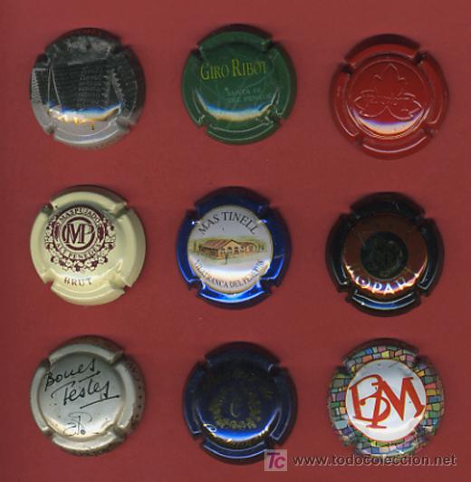 Coleccionismo de cava: LOTE DE 9 CHAPAS DE CAVA, CHAVA, ORIGINALES, DIFERENTES, L4