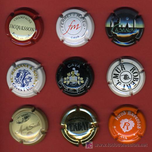 Coleccionismo de cava: LOTE DE 9 CHAPAS DE CAVA, CHAVA, ORIGINALES, DIFERENTES, L5