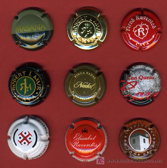 Coleccionismo de cava: LOTE DE 9 CHAPAS DE CAVA, CHAVA, ORIGINALES, DIFERENTES, L8