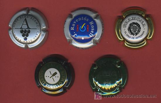 Coleccionismo de cava: LOTE DE 5 CHAPAS DE CAVA, CHAVA, ORIGINALES, DIFERENTES, L23