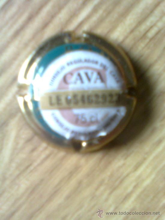 Coleccionismo de cava: placa chapa Cava rondel verde. con pegatina del consejo regulador
