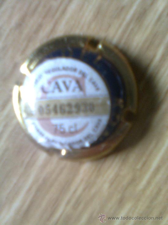 Coleccionismo de cava: placa chapa Cava rondel azul. con pegatina del consejo regulador
