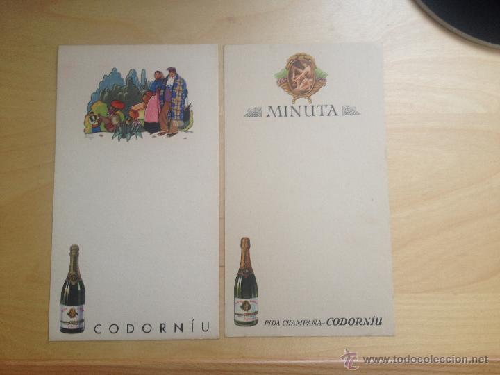 Coleccionismo de cava: LOTE 2 MINUTAS CODORNIU NUEVAS - CAVA - Foto 1