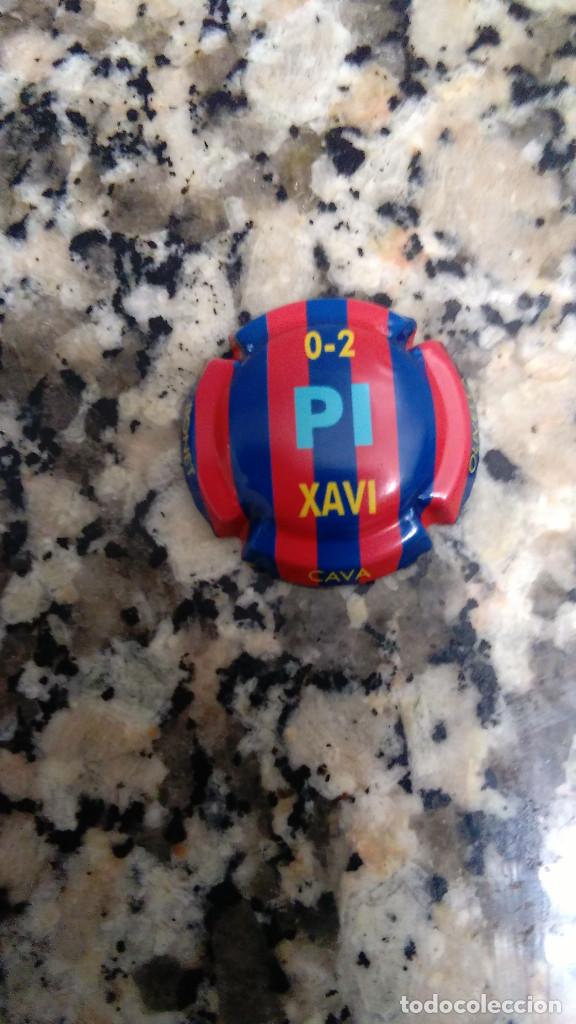 Coleccionismo de cava: CHAPA CAVA FUTBOL CLUB BARCELONA BONET OLIVELLA 0 - 2 PI XAVI