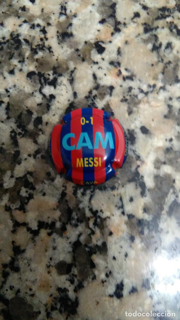Coleccionismo de cava: CHAPA CAVA FUTBOL CLUB BARCELONA BONET OLIVELLA 0 - 1 CAM MESSI