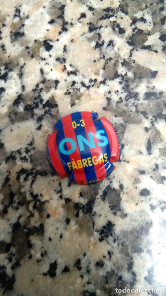 Coleccionismo de cava: CHAPA CAVA FUTBOL CLUB BARCELONA BONET OLIVELLA 0 - 3 ONS FABREGAS