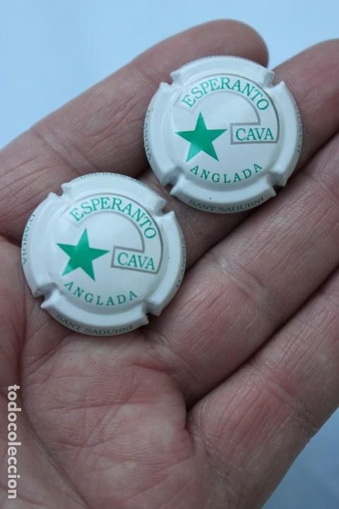 Coleccionismo de cava: 2 PLACAS CAVA ANGLADA - ESPERANTO - Foto 1