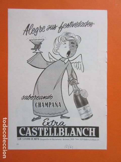 Coleccionismo de cava: PUBLICIDAD 1961 COLECCION BEBIDAS - CAVA CHAMPAN CASTELLBLANCH SAN SADURNI DE NOYA