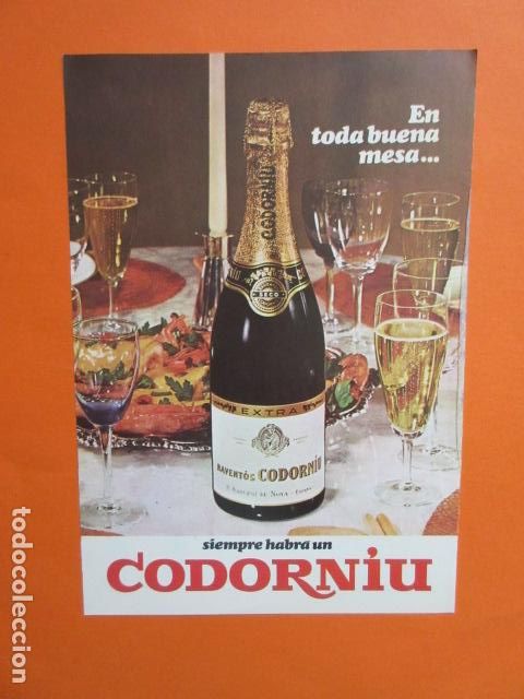 Coleccionismo de cava: PUBLICIDAD 1968 COLECCION BEBIDAS - CAVA CHAMPAN CODORNIU SAN SADURNI DE NOYA