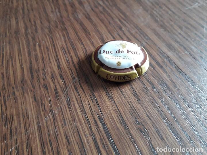 Coleccionismo de cava: placa chapa de cava, Duc de Foix, m&egrave;thode traditionelli, Covides. - Foto 2