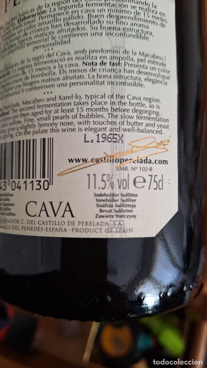 Coleccionismo de cava: Botella Cava, Castillo Perelada, Brut Reserva, Numerada - Foto 4