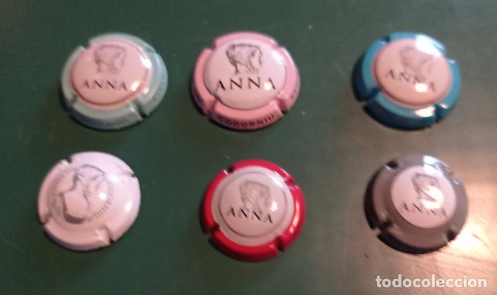 Coleccionismo de cava: 6 Chapas Cava Anna de Codorniu. - Foto 1