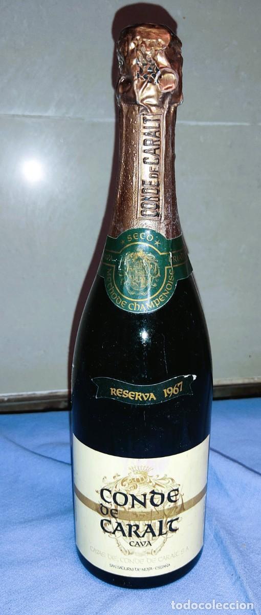 Coleccionismo de cava: ANTIGUA BOTELLA DE CAVA CONDE DE CARALT RESERVA A&Ntilde;O 1967 SAN SADURNI DE NOYA PRECINTADA
