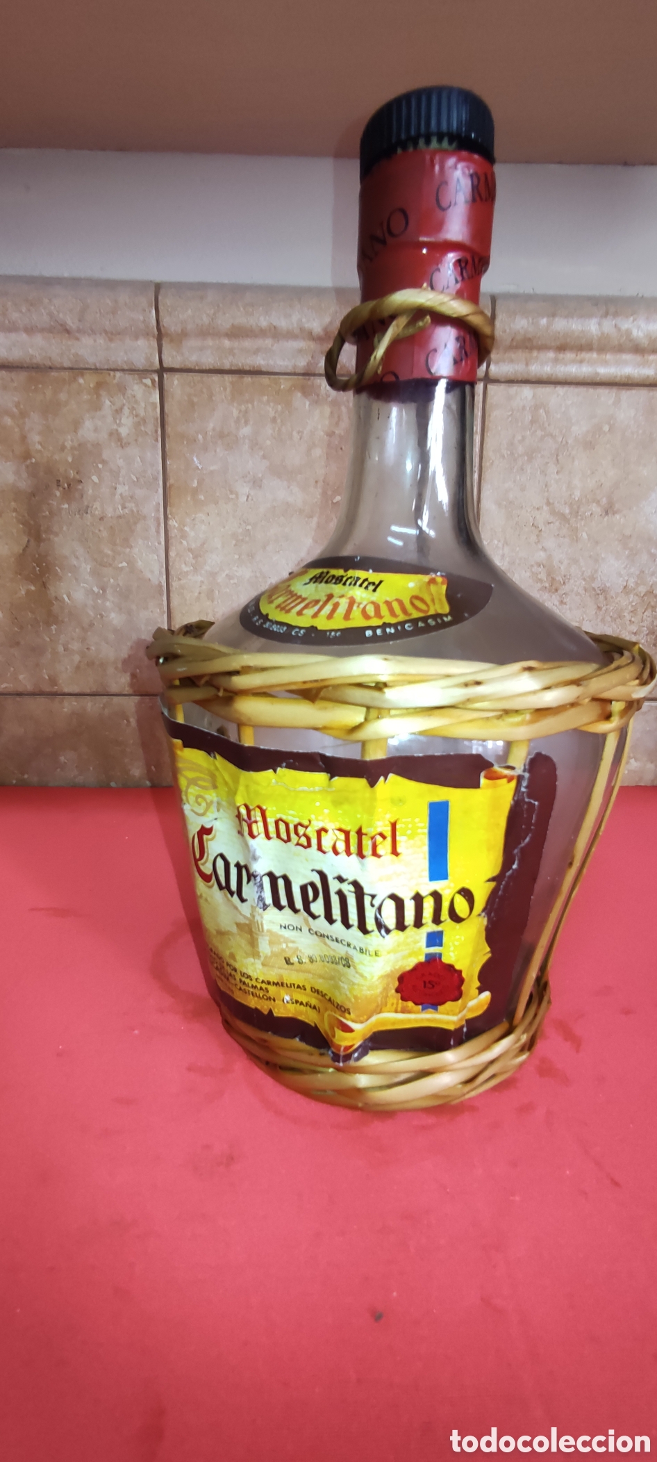Coleccionismo de cava: Garrafa moscatel Carmelitano - Foto 2