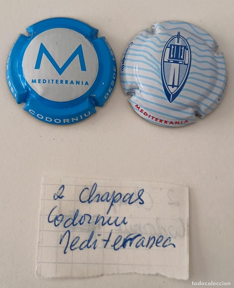 Coleccionismo de cava: 2 Chapas de cava. Codorniu Mediterranea. - Foto 3