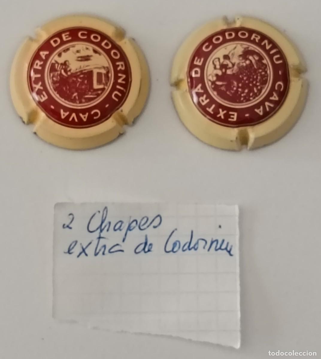 Coleccionismo de cava: 2 Chapas de cava. Codorniu. Cava Extra Codorniu. - Foto 3