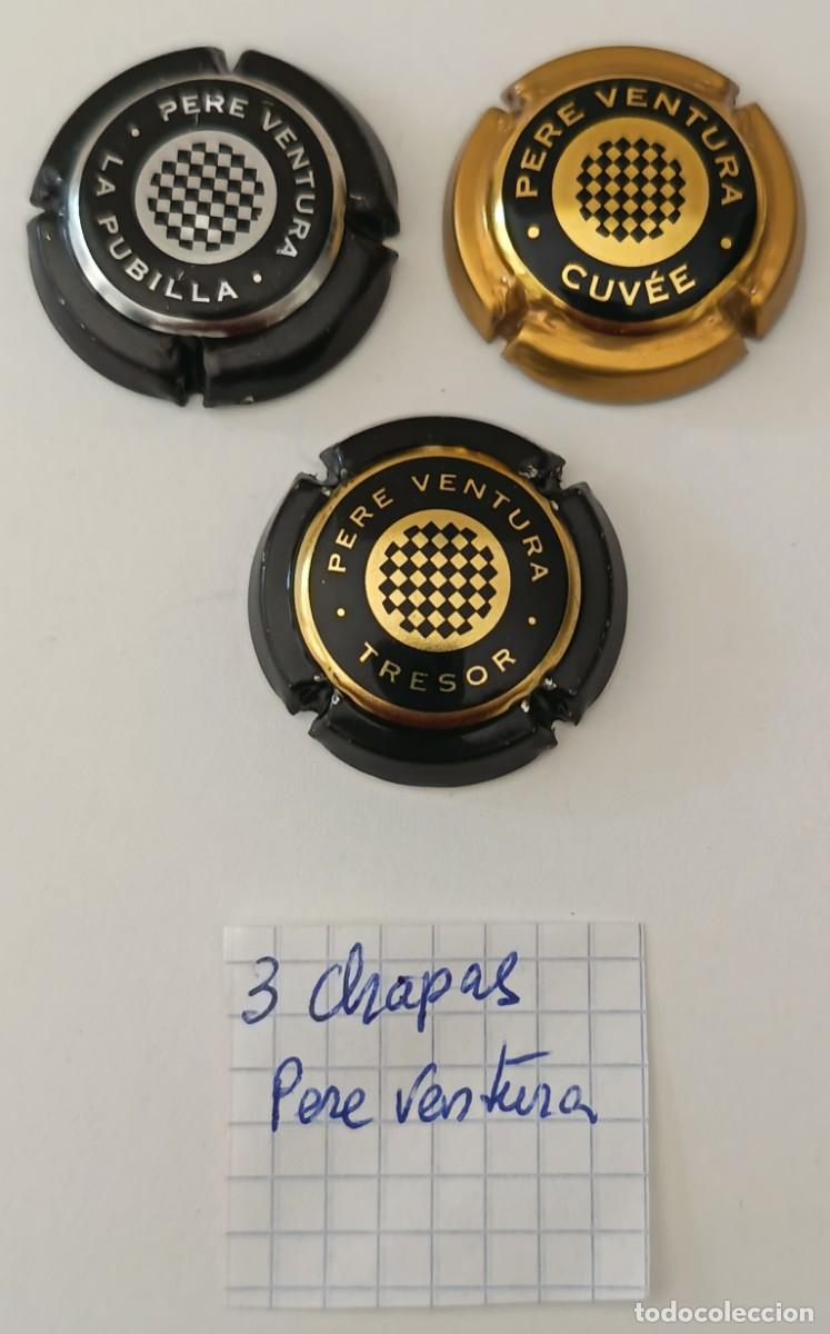 Coleccionismo de cava: 3 Chapas de cava. Pere Ventura. - Foto 3