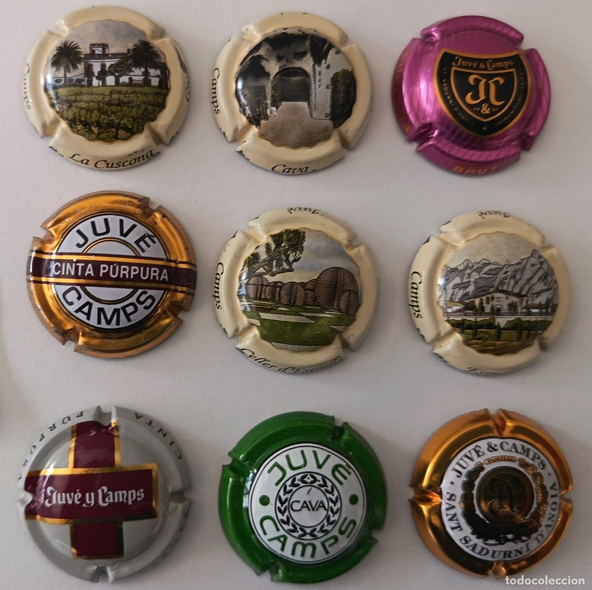 Coleccionismo de cava: 9 Chapas de cava. Juve Camps. - Foto 1