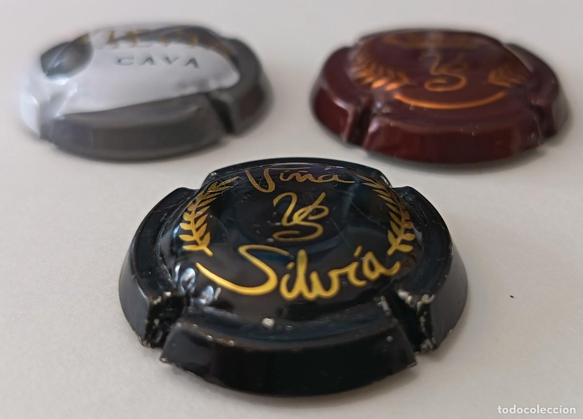 Coleccionismo de cava: 3 Chapas de cava. Vi&ntilde;a Silvia. - Foto 4