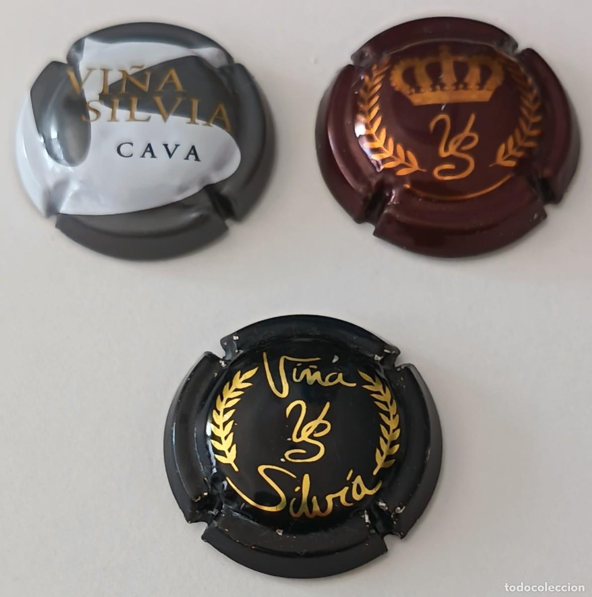 Coleccionismo de cava: 3 Chapas de cava. Vi&ntilde;a Silvia. - Foto 6