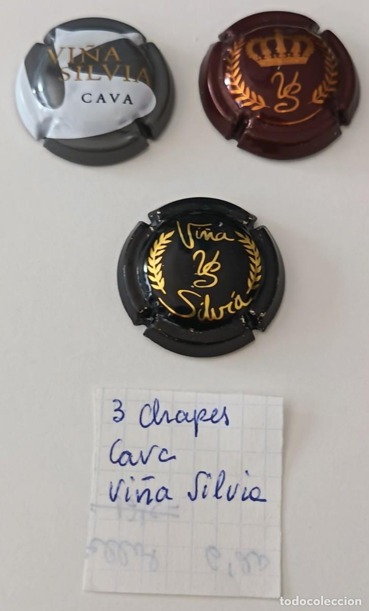 Coleccionismo de cava: 3 Chapas de cava. Vi&ntilde;a Silvia. - Foto 7