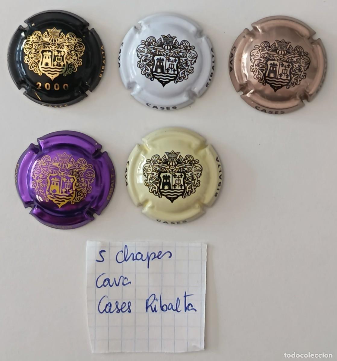 Coleccionismo de cava: 5 Chapas de cava. Cases Ribalta. - Foto 2