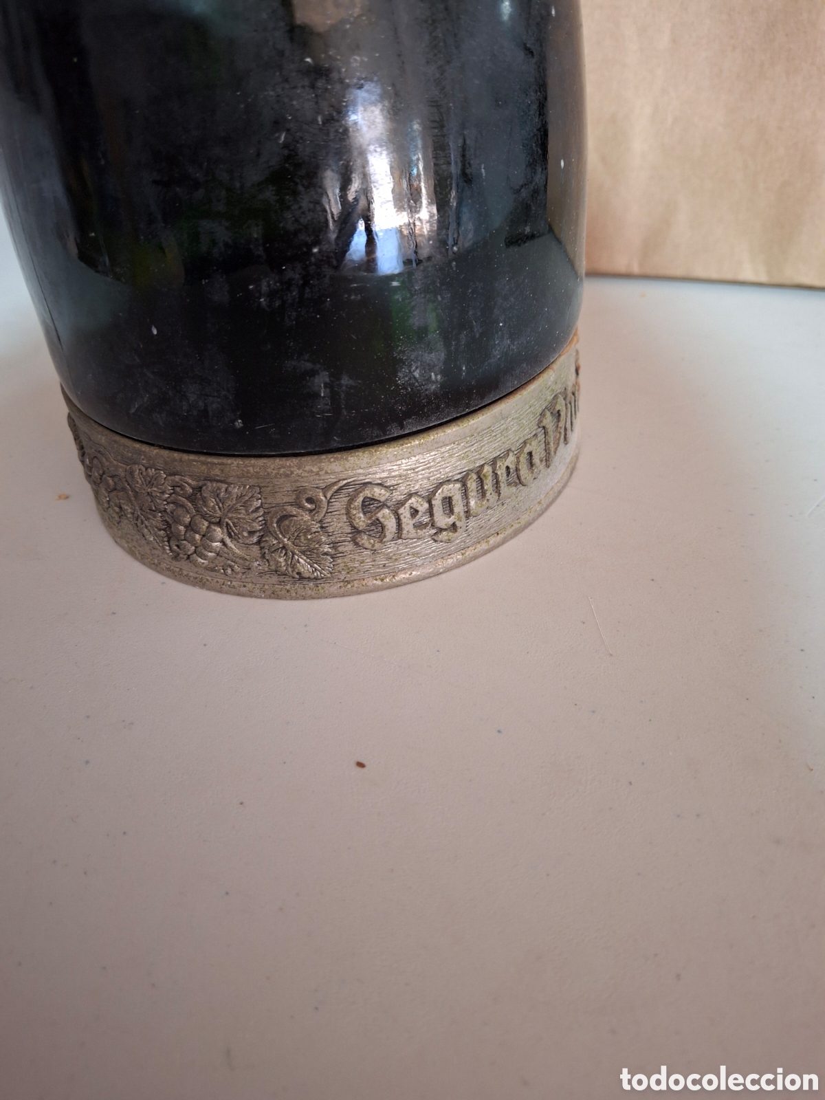 Coleccionismo de cava: Botella vac&iacute;a cava Brut Reserva Heredad - Foto 5